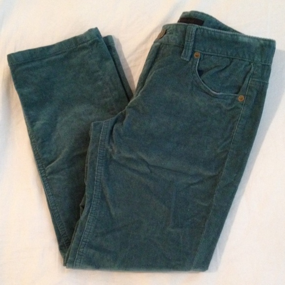 MARC JACOBS Teal Crop Corduroy Pants